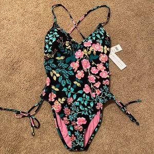 Women’s Slimming Control Lace Up One Pc Swimsuit